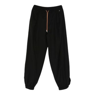 Herno Sweatpants, female, Black, Size: S Virgin Wool Elastane Pants