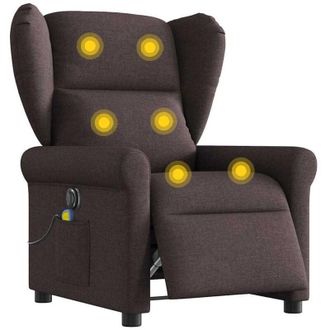 vidaXL Vidaxl - Sill&oacute;n Reclinable De Masaje El&eacute;ctrico Tela Marr&oacute;n Oscuro