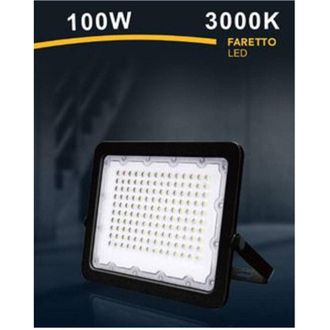 Trade Shop Trade Shop - Faro Led 100w Faretto Ultra Slim Esterno Nero Ip65 Luce 6500k 4000k 3000k Fs100w-n