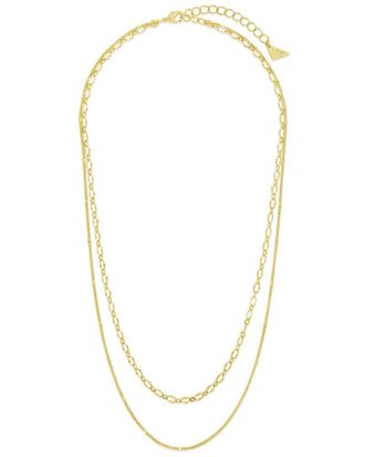 Sterling Forever 14K Plated Serenity Layered Chain Necklace
