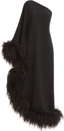 Taller Marmo Ubud feather-trim maxi dress - women - Viscose/Acetate - 36 - Black