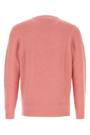 Fedeli Mens Salmon Stretch Wool Blend Sweater Rosa Maglieria