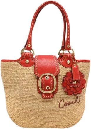 Coach Pre-owned Tote Bags, female, Beige, Size: ONE SIZE Pre-owned Leather Tote