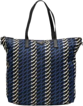 Prada Pre-owned Printed Nylon Satchel - Dames - Vintage Shopper - Veelkleurig - ONE Size - Nylon - Vintage