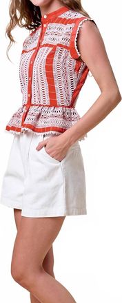 Cleobella Paprika Sienna Sleeveless Top In Red. White