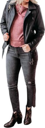 Gilli Pleather Moto Jacket In Black