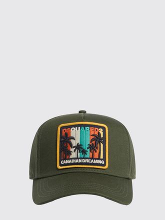 Dsquared2 Cappello in cotone con patch logo ricamata