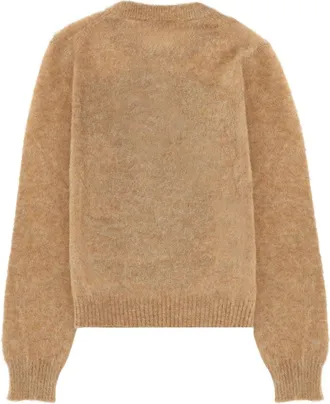 Ganni Printed Alpaca Wool Blend Sweater - Beige