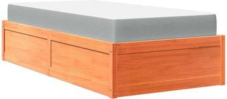 vidaXL Vidaxl - Cama Con Colch&oacute;n Madera Maciza De Pino Marr&oacute;n Cera 90x200 Cm