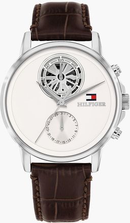 Tommy Hilfiger Mens 40MM Leather Strap Dress Watch - White