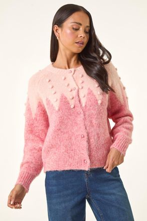 Roman Bobble Buttoned Knit Cardigan