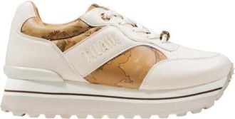 Alviero Martini 1A Classe Witte Print Dames Sneakers met Plateau - Dames - Sneakers - Wit - 36 EU - Schoenen