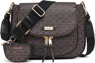 Calvin Klein Women Zulle Organizational Messenger with Z&uuml;lle Flap, Brown/Khaki/Black, One Size