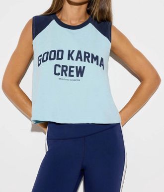 Spiritual Gangster Good Karma Rally Tank In Pacific Blue