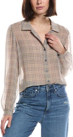 Frame Denim FRAME The Plaid Staple Silk Blouse