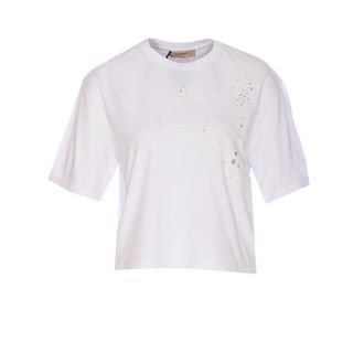 Twin-Set Short Sleeve T-Shirt With Subtle Floral Design