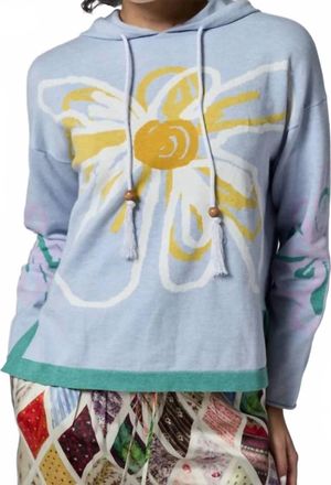Lingua Franca Reina Long Sleeve Hoodie In Lt Blue