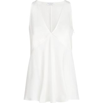 Brunello Cucinelli Satin top in White at Nordstrom, Size Xx-Large Eu