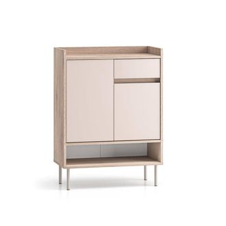 Petits Meubles Mueble zapatero 2 puertas 1 caj&oacute;n paneles laminados cachemira y madera