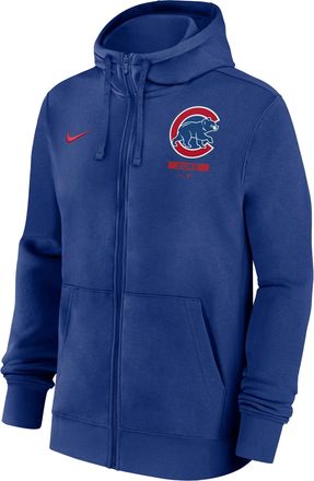 Nike Chicago Cubs Lockup Nike Mens MLB Full-Zip Hoodie in Blue | 01NC4EWEJ-LU7