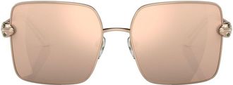 Bulgari Serpenti square-frame sunglasses - women - Metal - 56 - Metallic