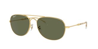 Ray-Ban BAIN BRIDGE Polarized Green Pilot Unisex Sunglasses RB3735 001/58 60
