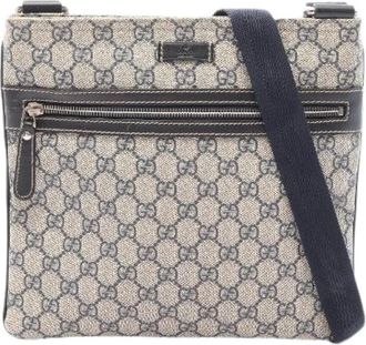 Gucci Pre-owned GG Supreme Coated Canvas Shoulder Bag - Dames - Vintage Schoudertas - Beige - ONE Size - Leer - Vintage