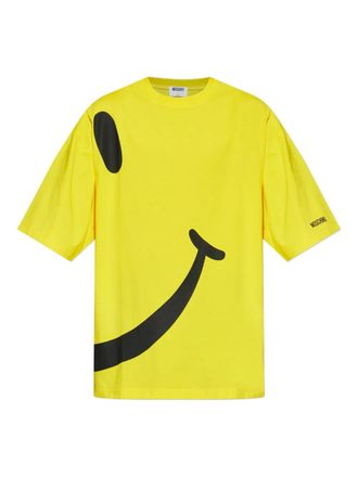 Moschino Relaxed Fit Yellow T-Shirt With Bold Smiley Graphic