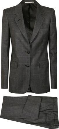Tagliatore checked buttoned suit - Grey