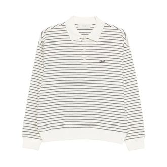 Dunst Polo Shirts, female, White, Size: XS Striped Cotton Polo Shirt