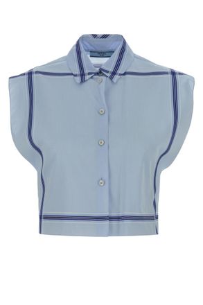 Prada Blue Regular Stripes Shirt