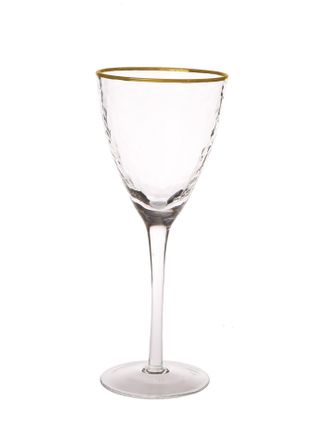 Classic Touch Set Of 6 Water Glasses With Simple Gold Design - 3.75D X 9H