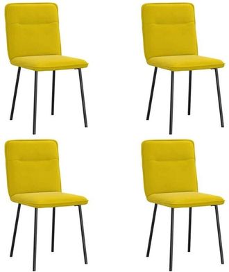 vidaXL Vidaxl - Sillas De Comedor 4 Unidades Terciopelo Amarillo