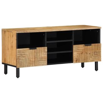 Berkfield Home TV Cabinet Brown 100x33x46 cm Solid Wood Mango | Size: 100 x 33 x 46 cm