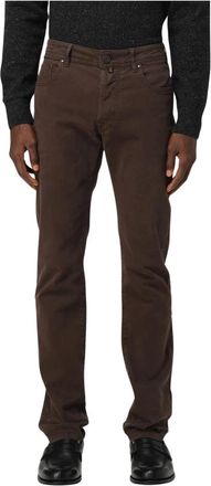 Jacob Cohen Heren, Jeans, Bruin, Maat: W38 Leer