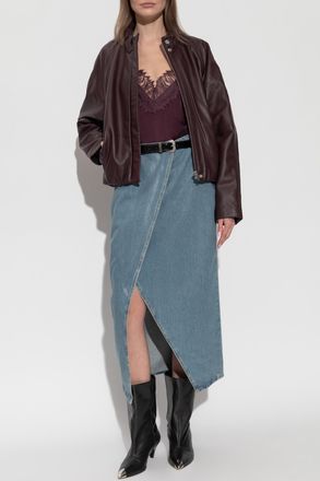 Iro Leather Jacket Delta, Womens, Burgundy