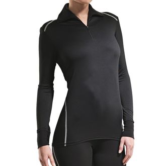 Isa Rundhalsshirt ISA BODYWEAR Shirt 710105 Clima Control Faktor 2, Damen, Gr. XL, schwarz (0013), Single Jersey, Obermaterial: 94% Polyester, 6% Elasthan