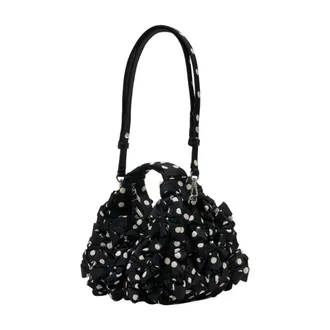 Ganni Nylon Bow-Embellished Mini Hobo Bag - Black
