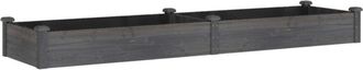 vidaXL Jardinera Arriate Con Forro Madera Abeto Gris 240x60x25 Cm Vidaxl