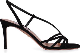 Aquazzura Womens Sandals Talk To Me - Black Leather - Size 37.5 EU/IT
