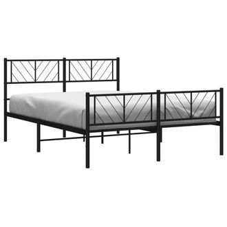 Berkfield Home Metal Bed Frame with Headboard & Footboard Black 140x190 cm
