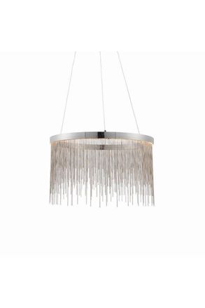 Netlighting Zelma LED 1 Light Pendant Chrome Silver Chain in Grey