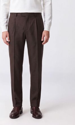 BRIGLIA 1949 Pantaloni sartoriali in lana vergine con pince e vestibilit&agrave; straight