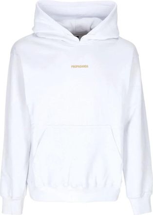 PROPAGANDA Witte hoodie met geribbelde details - Heren - Hoodies - Wit - XL - Katoen - Hoodies & sweatvesten