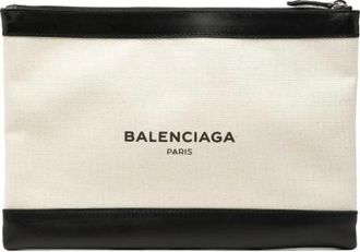 Balenciaga Pre-owned Clutches, female, White, Size: ONE SIZE Pre-owned Canvas Clutch