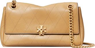 Tory Burch Small Charlie Leather Shoulder Bag in Pecan at Nordstrom