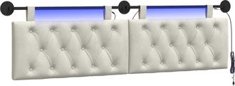 vidaXL Cabecero Colgante Crema Terciopelo Vidaxl
