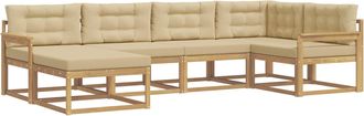 vidaXL Conjunto De Sof&aacute;s De Exterior 5 Uds. Y Beige Poli&eacute;ster Vidaxl