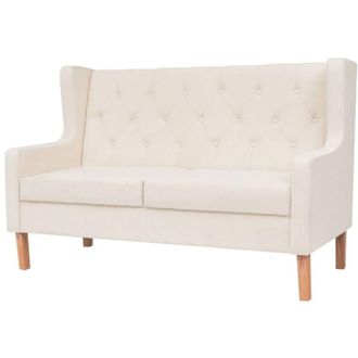 vidaXL Vidaxl - Divano a 2 Posti in Tessuto Bianco Crema