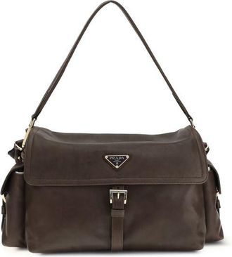 Prada Bruine Gerecycleerde Polyamide Schoudertas